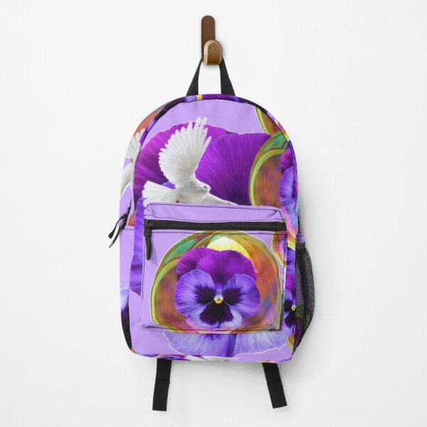 Item preview, LILAC PURPLE PANSIES, DOVES, SOAP BUBBLE ABSTRACT ART designed and sold by sharlesart.