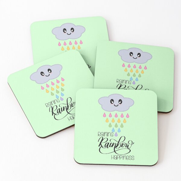 Item preview, Raining Rainbow Happiness Kawaii Cute Rain Cloud in Green designed and sold by Kelly Leung.