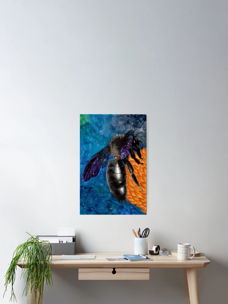Thumbnail 2 of 3, Poster, Galaxy Bee designed and sold by Rey Mehlhorn.