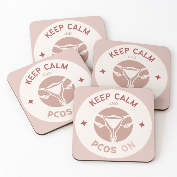 Item preview, KEEP CALM AND PCOS ON - Polycystic Ovarian Syndrome / Chronic Illness Awareness designed and sold by endoemmm.
