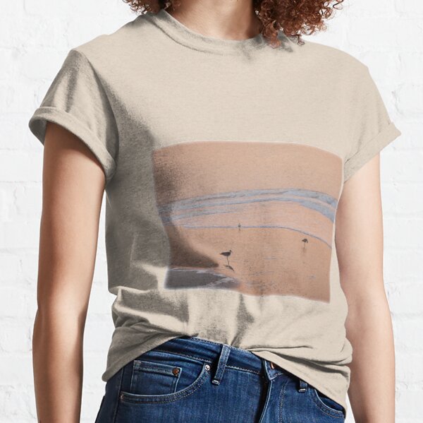 Birds on the Beach at Sunset Classic T-Shirt
