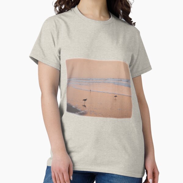 Birds on the Beach at Sunset Classic T-Shirt