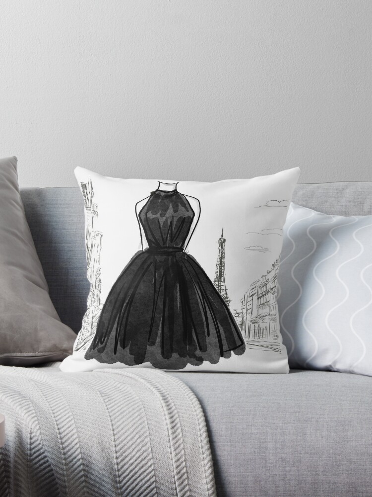 Little black dress Throw Pillow for Sale by JohnPaintified