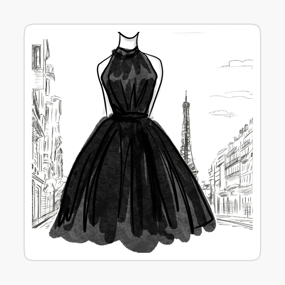 Sketch Coco Chanel Little Black Dress Little Black Dress Art Print