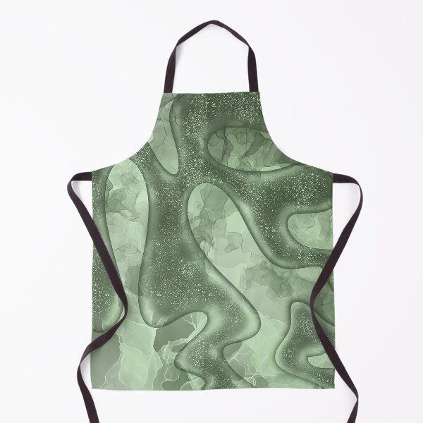 Item preview, Abstract geometric green fluid art designed and sold by Mashusha-art.