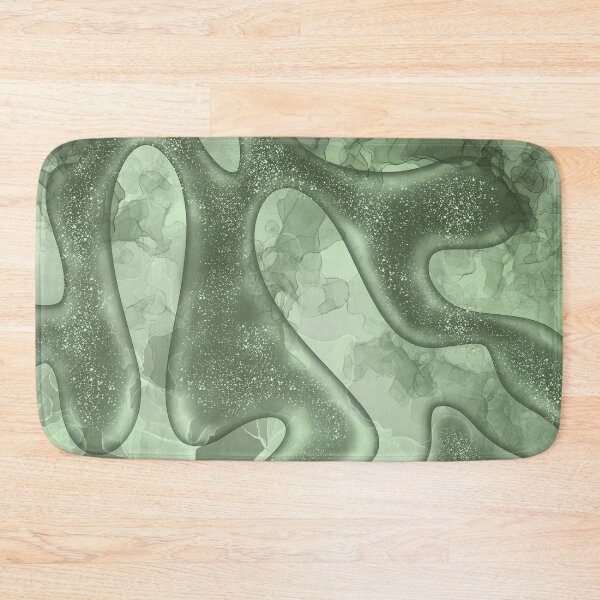 Item preview, Abstract geometric green fluid art designed and sold by Mashusha-art.