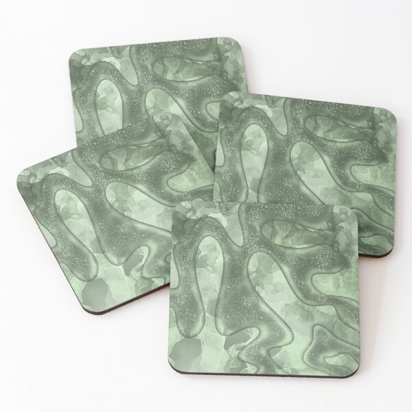 Item preview, Abstract geometric green fluid art designed and sold by Mashusha-art.