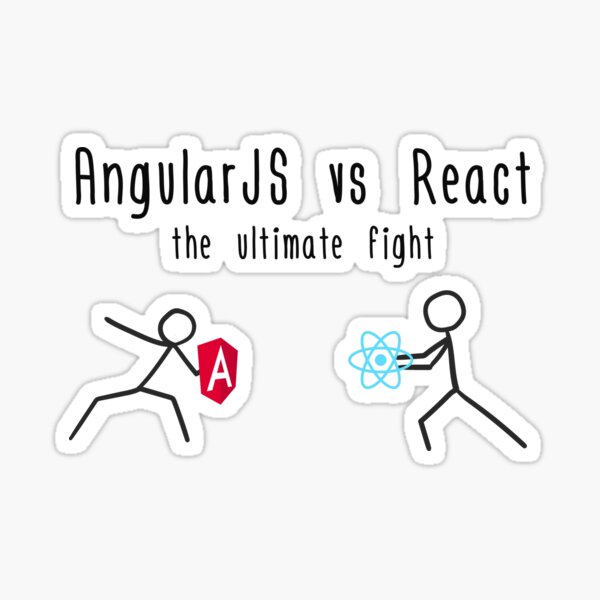AngularJS vs React Sticker