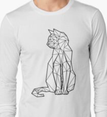 Camiseta de manga larga Gato geométrico