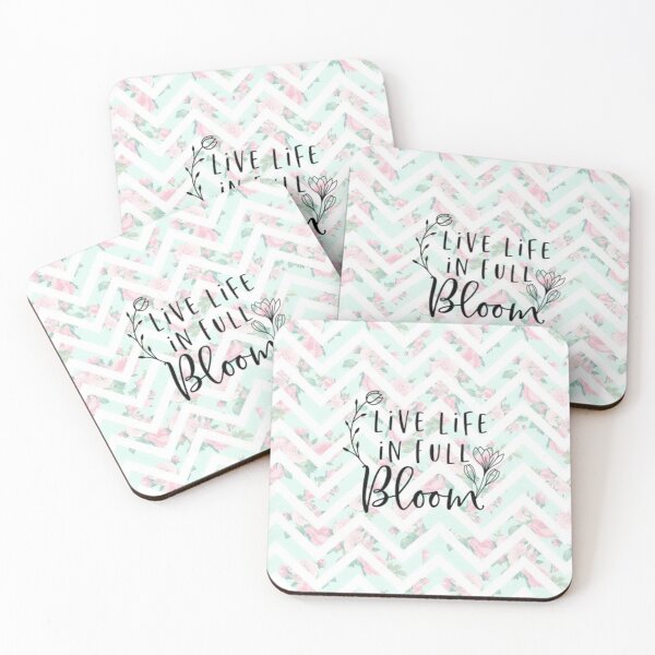 Item preview, Live life in full bloom floral chevron designed and sold by Cutees-designs.