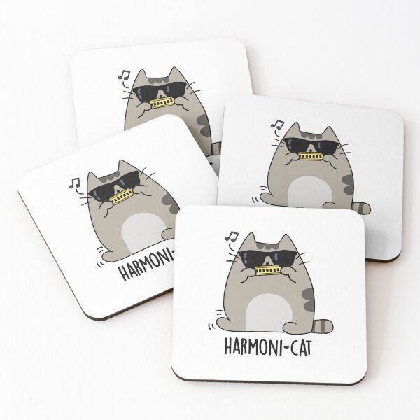 Item preview, Harmoni-cat Harmonica Funny Cat Puns  designed and sold by punnybone.
