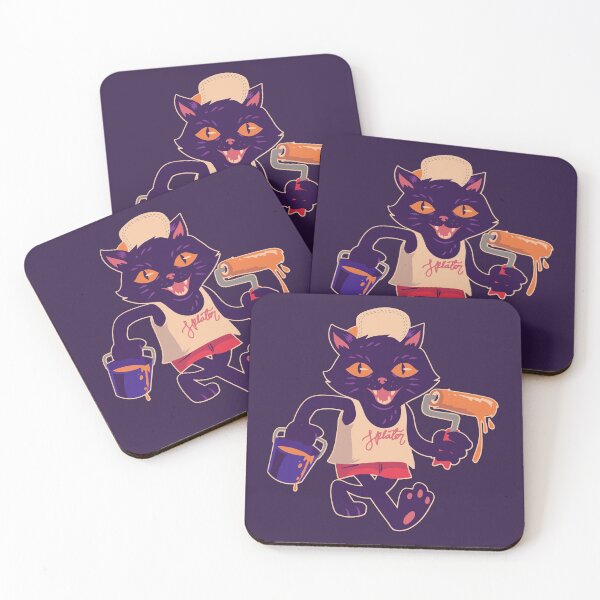 Item preview, Cute Hipster Cat with Paint Roller designed and sold by SLAG-Creative.