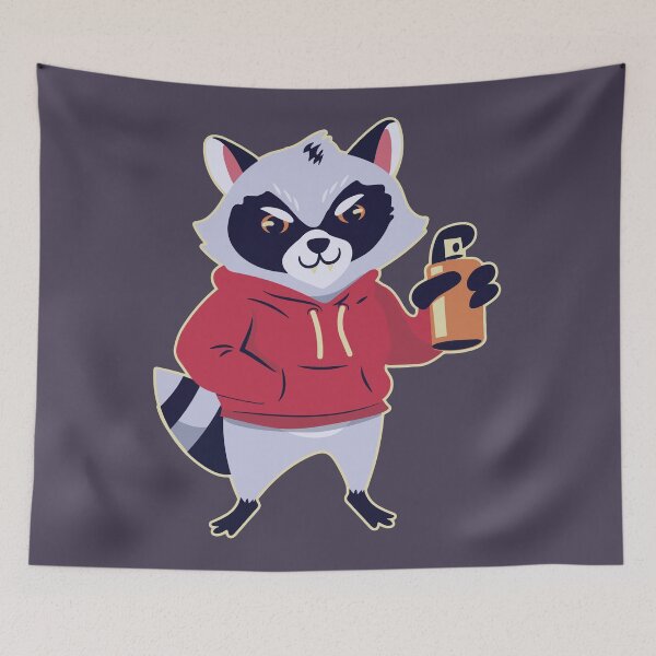 Item preview, Cute Hipster Raccoon with Spray Paint designed and sold by SLAG-Creative.