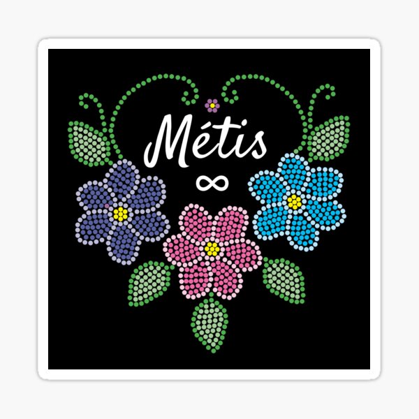 Metis beaded flowers Sticker