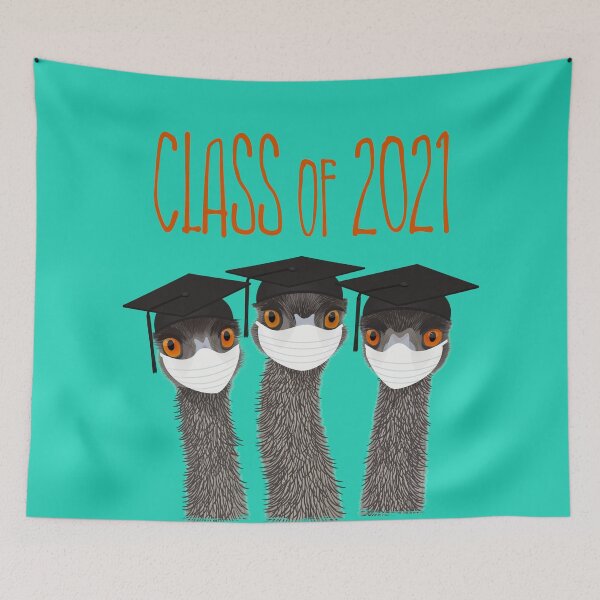 Item preview, Class of 2021 graduation emu birds in face masks designed and sold by Tefra.