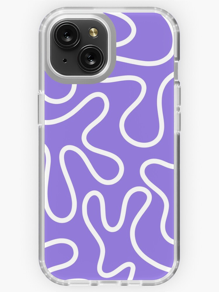 Squiggle Maze Abstract Pattern in Purple and White