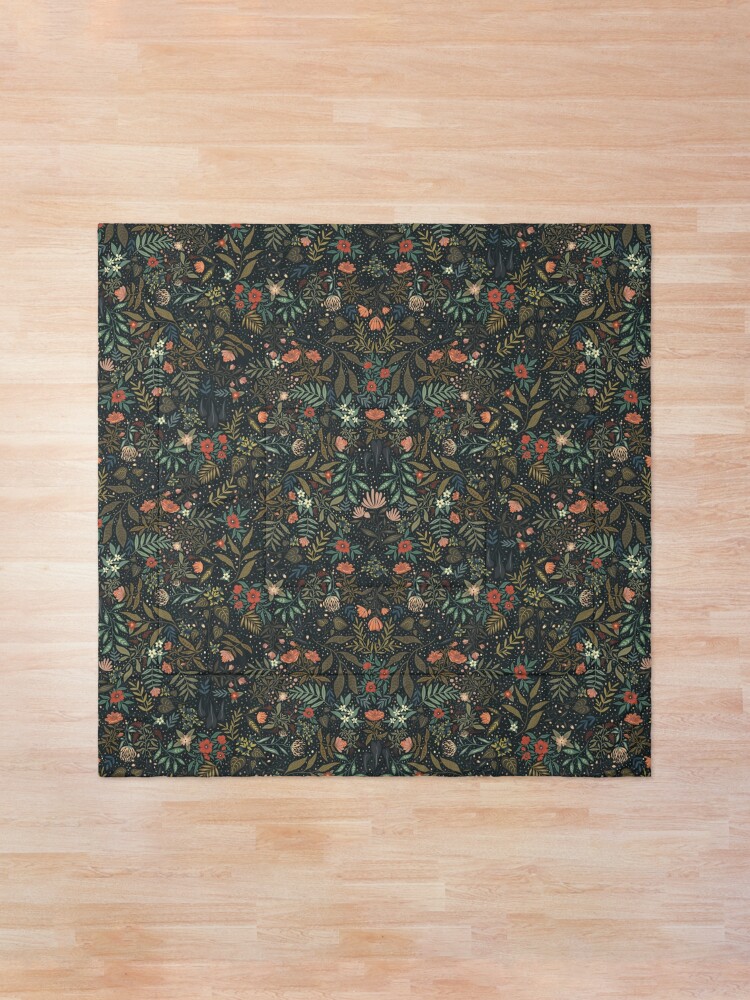 Thumbnail 1 of 6, Comforter, Dark Botanical designed and sold by hikomari.