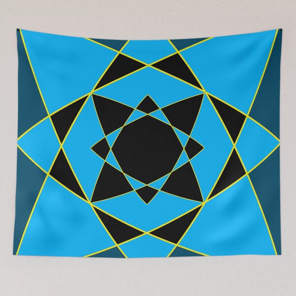 Item preview, Diseño de patrón de estrella de flor azul y negro designed and sold by Carbonbubble.