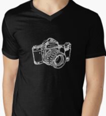 Pentax 6X7 Medium Format Camera WHITE INK Men's V-Neck T-Shirt