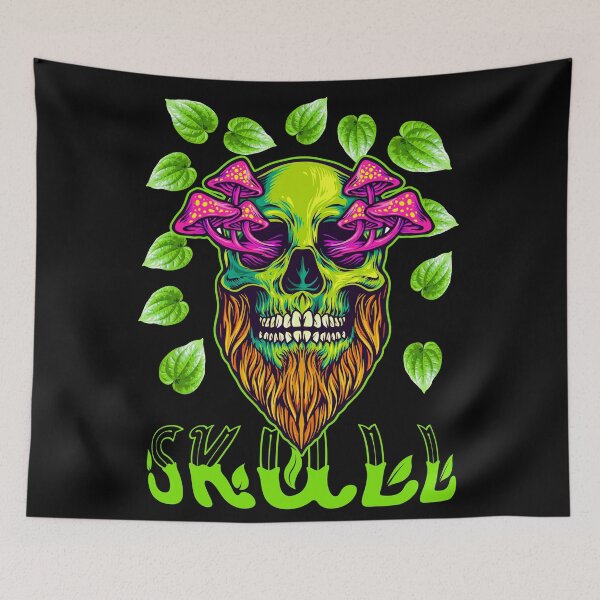 Item preview, Neon Green Bearded Skull designed and sold by Astralia.