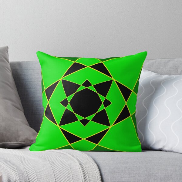 Aperçu de l'œuvre Conception de motif d'étoile de fleur verte et noire créée et vendue par Carbonbubble.