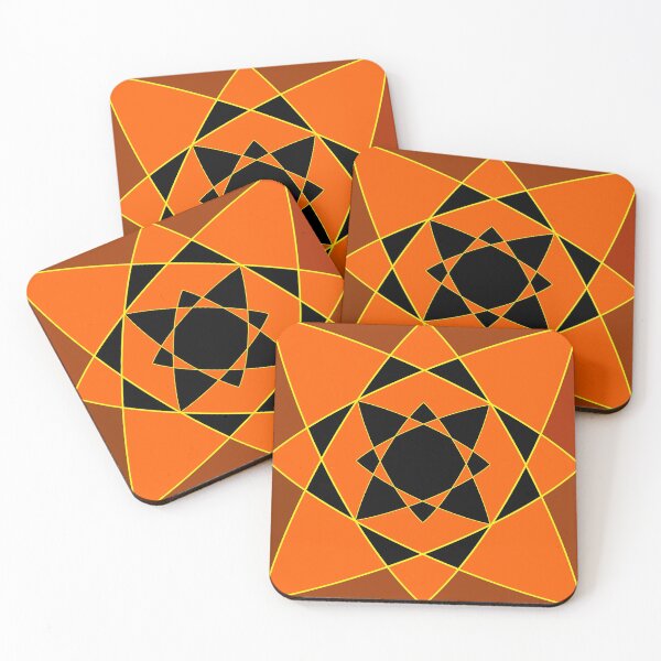 Item preview, Orange and Black Flower Star Pattern Design designed and sold by Carbonbubble.