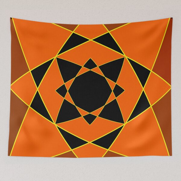 Item preview, Orange and Black Flower Star Pattern Design designed and sold by Carbonbubble.
