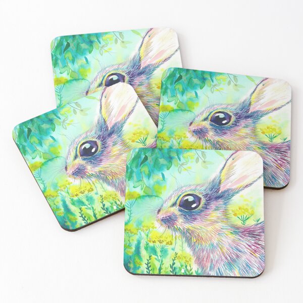Item preview, Rainbow hare watercolor designed and sold by orangerinka.