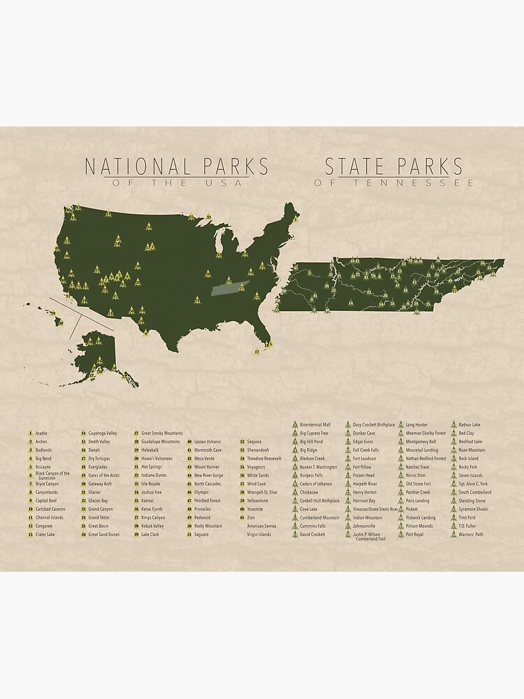 Discover US National Parks - Tennessee Tapestry