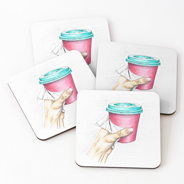 Item preview, A glass of coffee in hand drawn with a marker designed and sold by kittencathy.