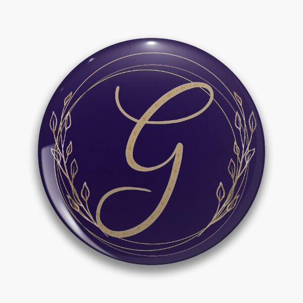 Item preview, Letter G - Gold Leaves on blue background designed and sold by Rionda.