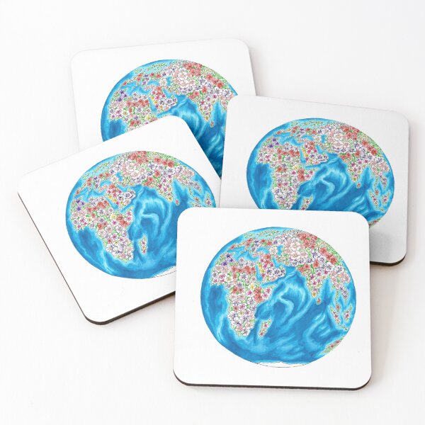 Item preview, Planet earth with flowers drawn by marker designed and sold by kittencathy.