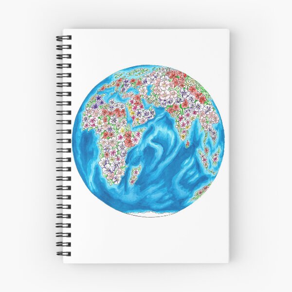 Item preview, Planet earth with flowers drawn by marker designed and sold by kittencathy.