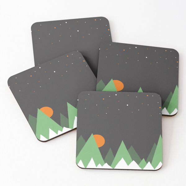 Item preview, Abstract Night in the woods, Geometric Mountains Night Sky designed and sold by Gift-give-value.