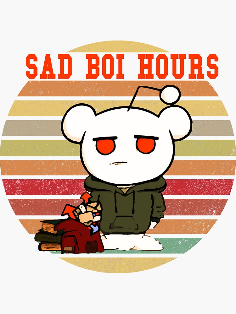 "sad boy hours sad boi hours" Sticker by Dawson912034 Redbubble