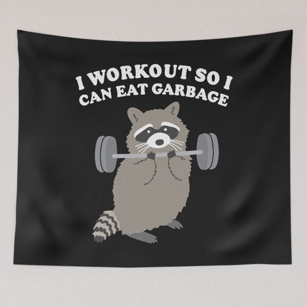 Item preview, Racoon I workout so I can eat Garbage shirt designed and sold by Lukifo-Epic.