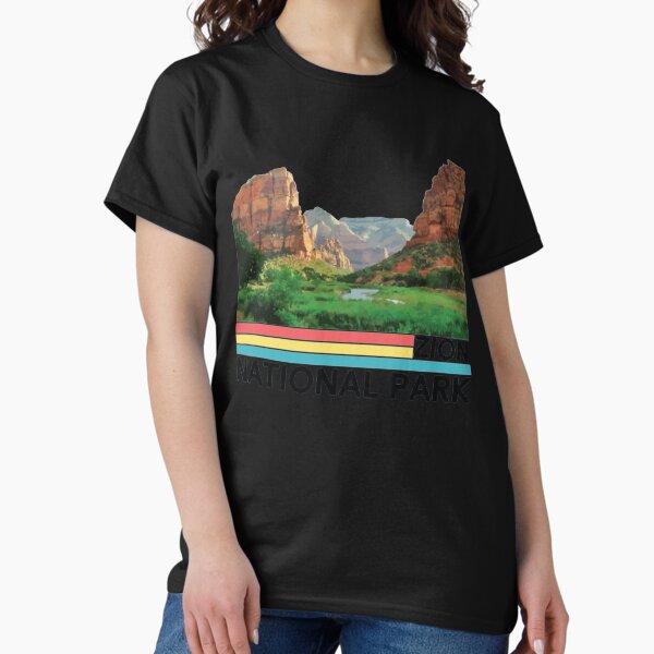 Vista previa del artículo con la obra «Camiseta Retro Utah Mountain del Parque Nacional Zion», diseñado y vendido por Clavitaps.