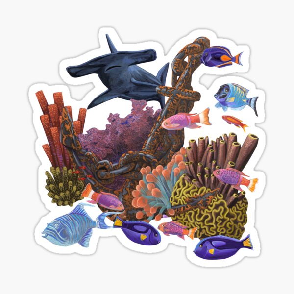 gevolgtrekking duidelijkheid Geplooid Underwater coral reef" Sticker for Sale by Ruta | Redbubble