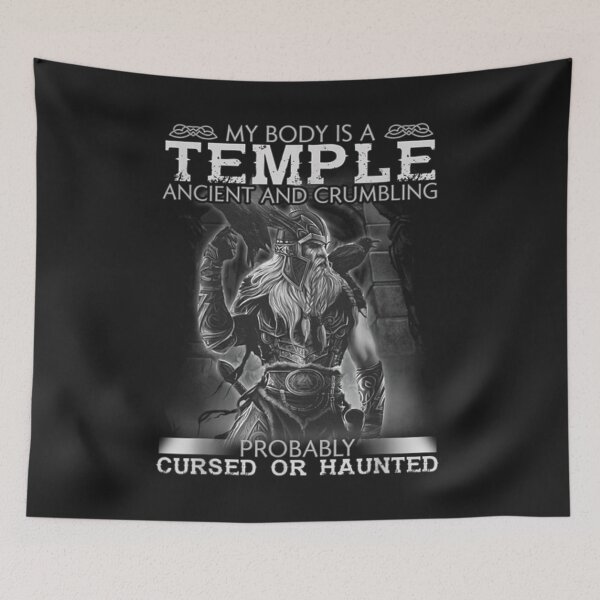 Item preview, My Body Is Temple Ancient And Crumbling - Viking T-Shirt designed and sold by Lukifo-Epic.