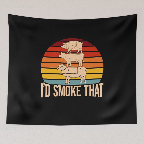 Item preview, Vintage Funny Quote I’d Smoke That Cow Barbecue BBQ  designed and sold by bestshirtdesign.