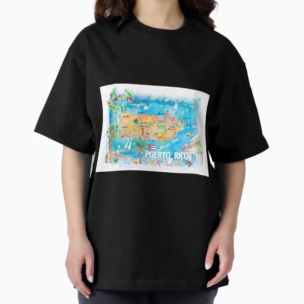 Item preview, Puerto Rico Islands Illustrated Travel Map with Roads and Highlights designed and sold by artshop77.