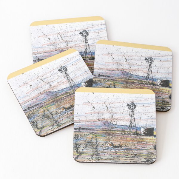 Item preview, Lonely windmill in Aussie outback painting showing drought conditions designed and sold by Al Benge.