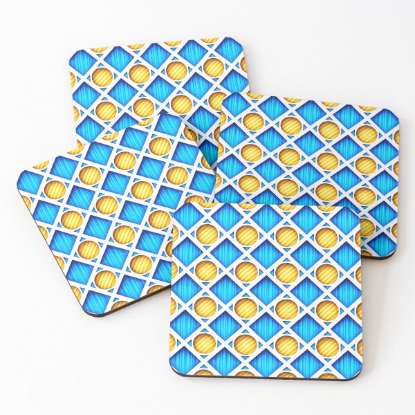 Item preview, Colorful Yellow and Blue 3d Geometric Pattern designed and sold by lissantee.
