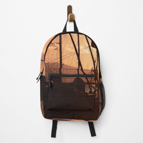 Item preview, Silhouette of Boat Masts at Sunset on the Port of Naxos, Greece designed and sold by JarbasVisuals.
