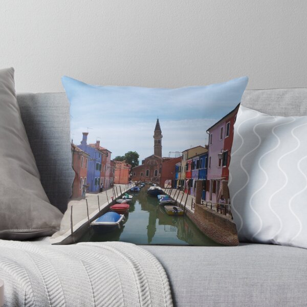 Burano Island Photo Throw Pillow