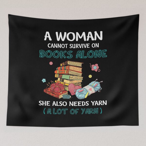 Item preview, Funny Woman Loves Books Yarn Crochet Sewing Knitting Mothers Day designed and sold by tuanitus.