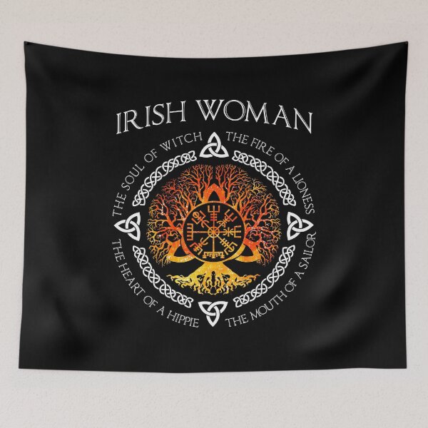 Item preview, Best Norse Viking Yggdrasil Awe Tree Of Life Irish Woman Shieldmaiden Vegvisir designed and sold by tuanitus.