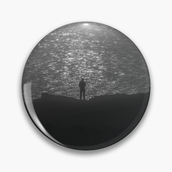 Item preview, Mono print of a person fishing at Little Dennis Falmouth Cornwall designed and sold by  Roscorla Photography.