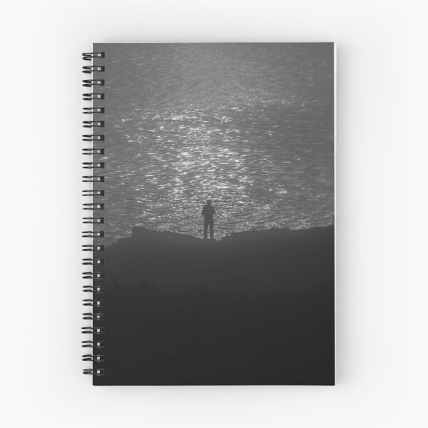 Item preview, Mono print of a person fishing at Little Dennis Falmouth Cornwall designed and sold by  Roscorla Photography.