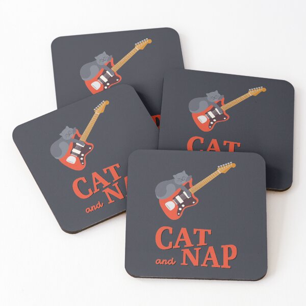 Item preview, Relaxed Cat on Surf Guitar | British Shorthair | Catnap designed and sold by Fluffy-Vectors.